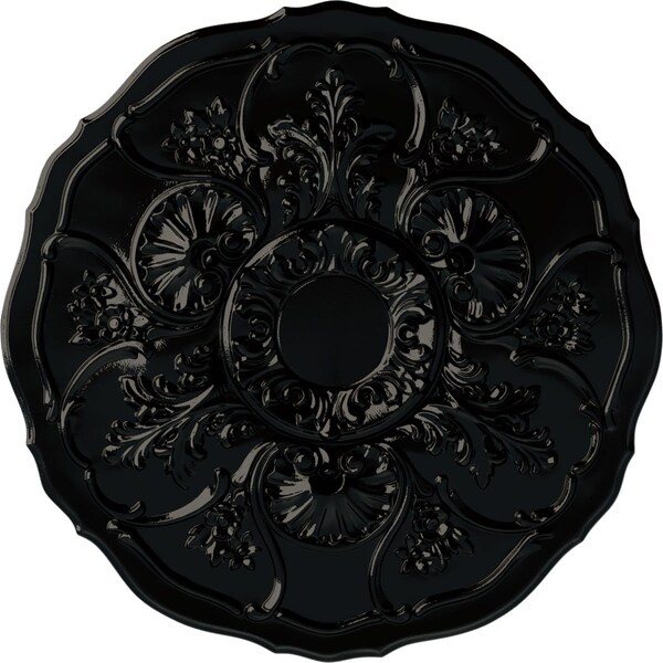 Ekena Millwork Cornelia Ceiling Medallion (Fits Canopies up to 4"), Hand-Painted Black Pearl, 22 1/2"OD x 1 1/2"P CM22CNBPS - main